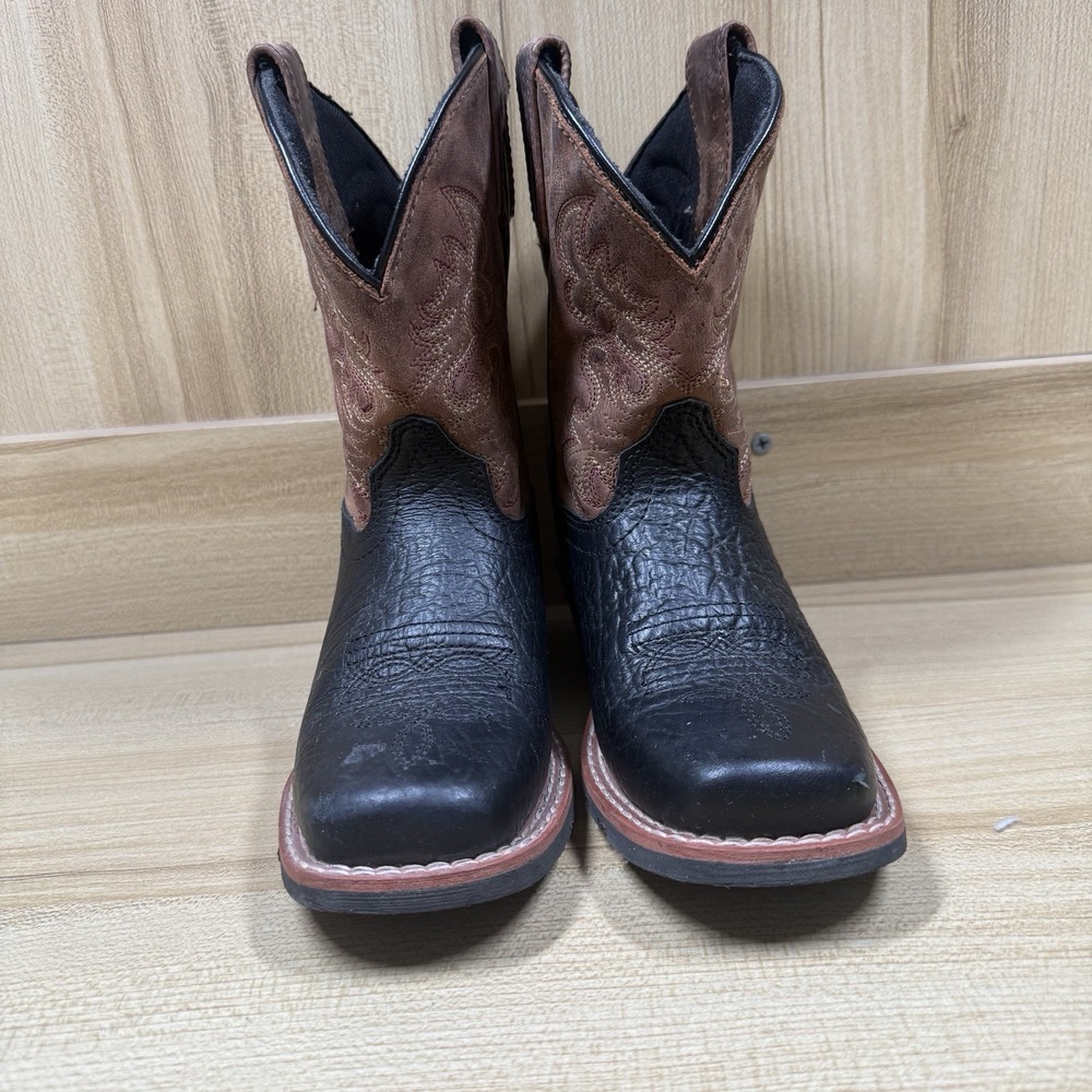 Dan Post Little River Boys Cowboy Western Boots Black/Brown DPC2944 Sz 12D - Picture 3 of 7